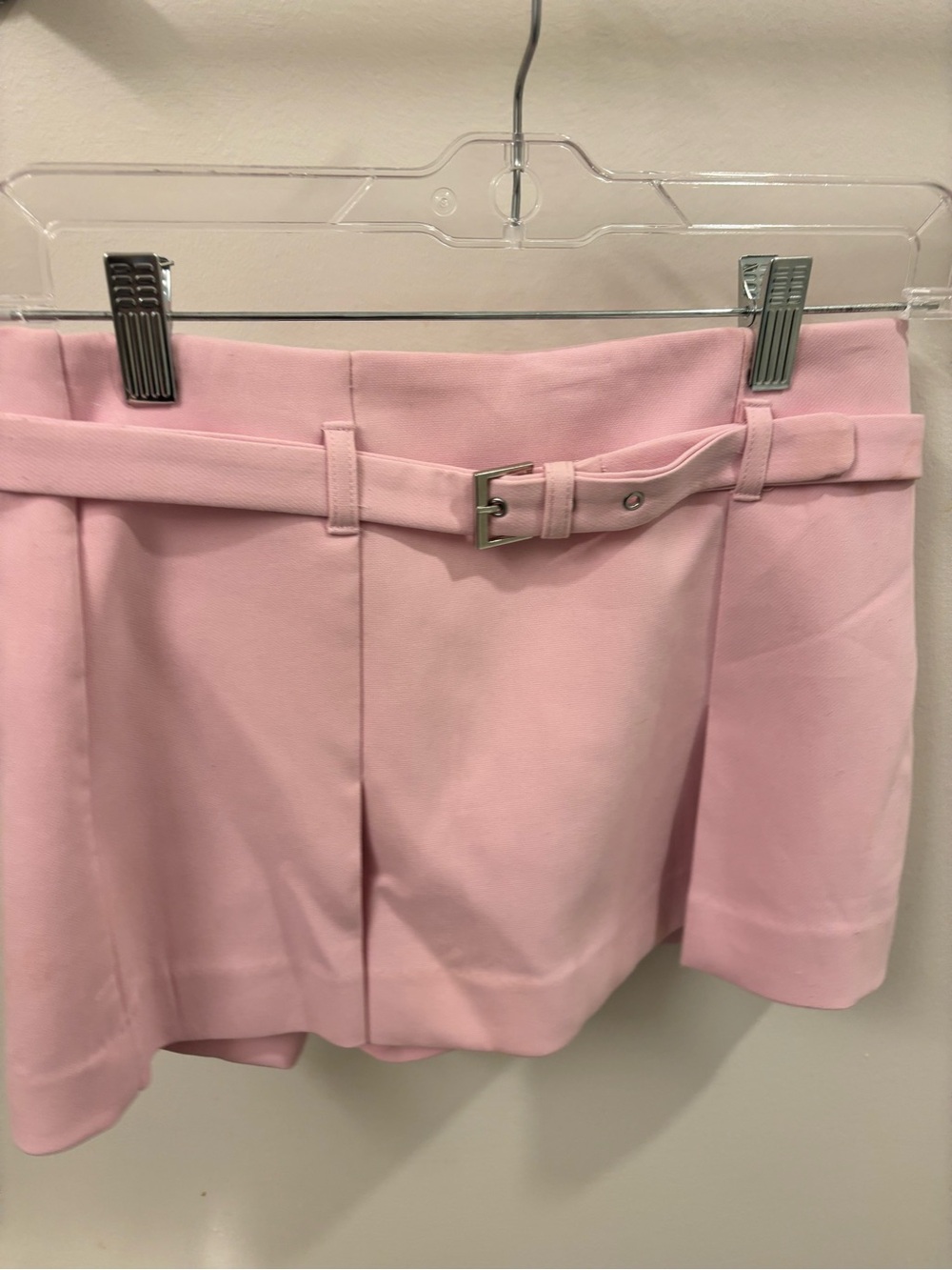 Women's Pink Belted Tailored Skort